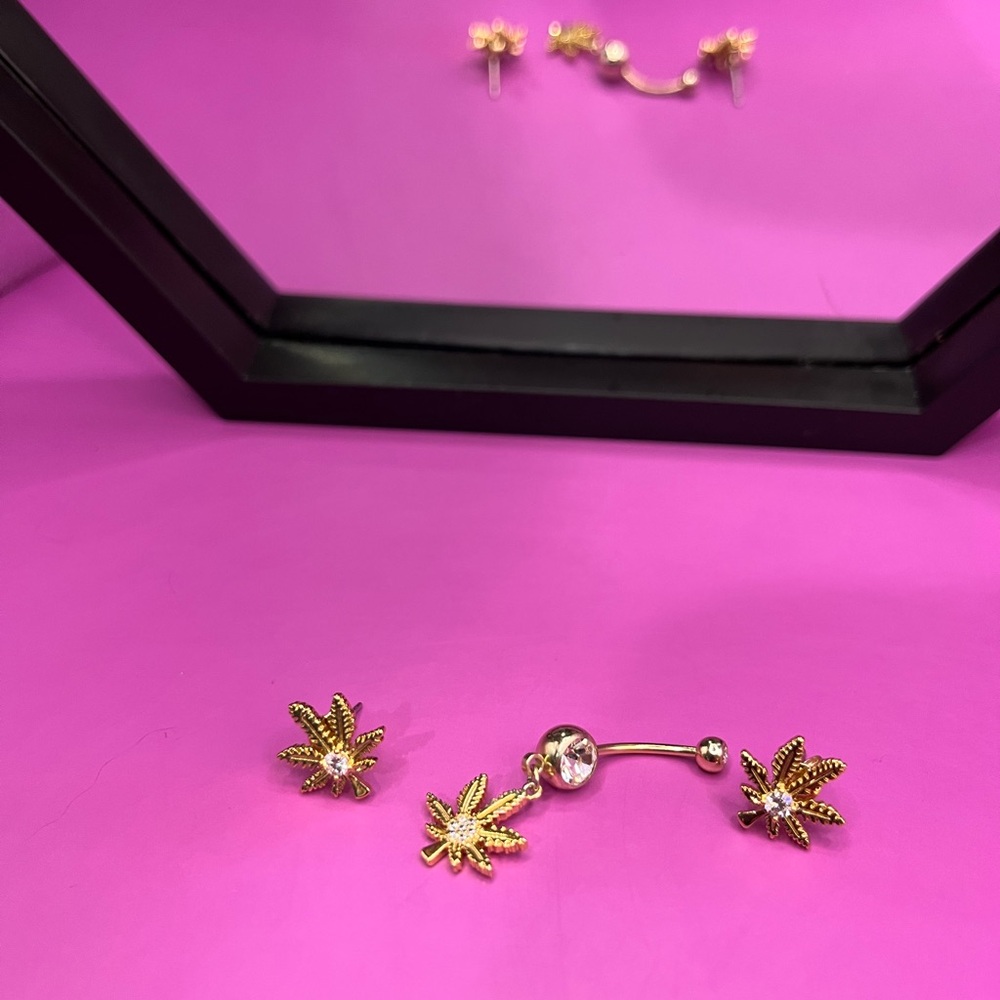 Gold Leaf Jewelry Set